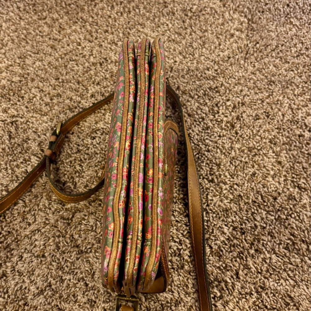 Patricia Nash Floral Brown Crossbody Bag - Picture 8 of 10